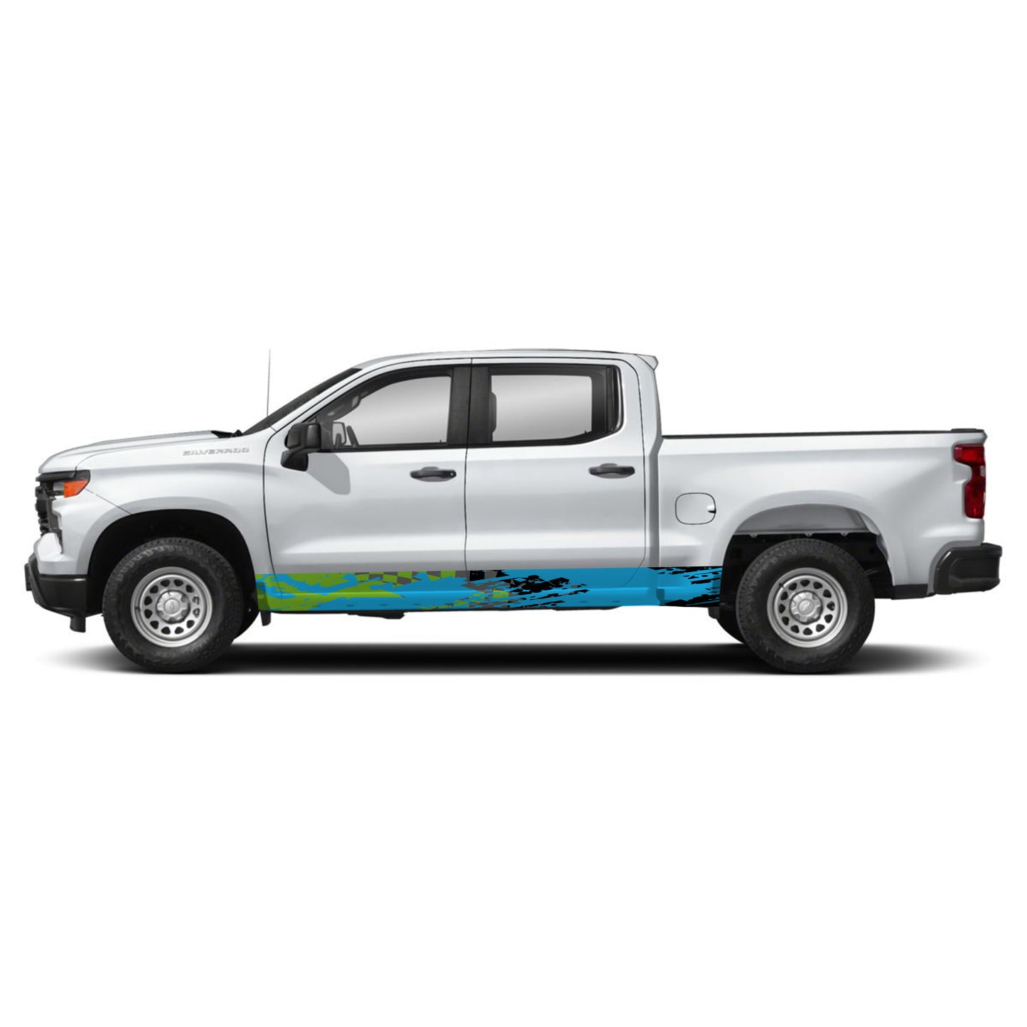 Racing Green Blue Rocker Panel Graphic Decal Kit (Left & Right Sides) - High Quality Vinyl for Trucks & SUVs