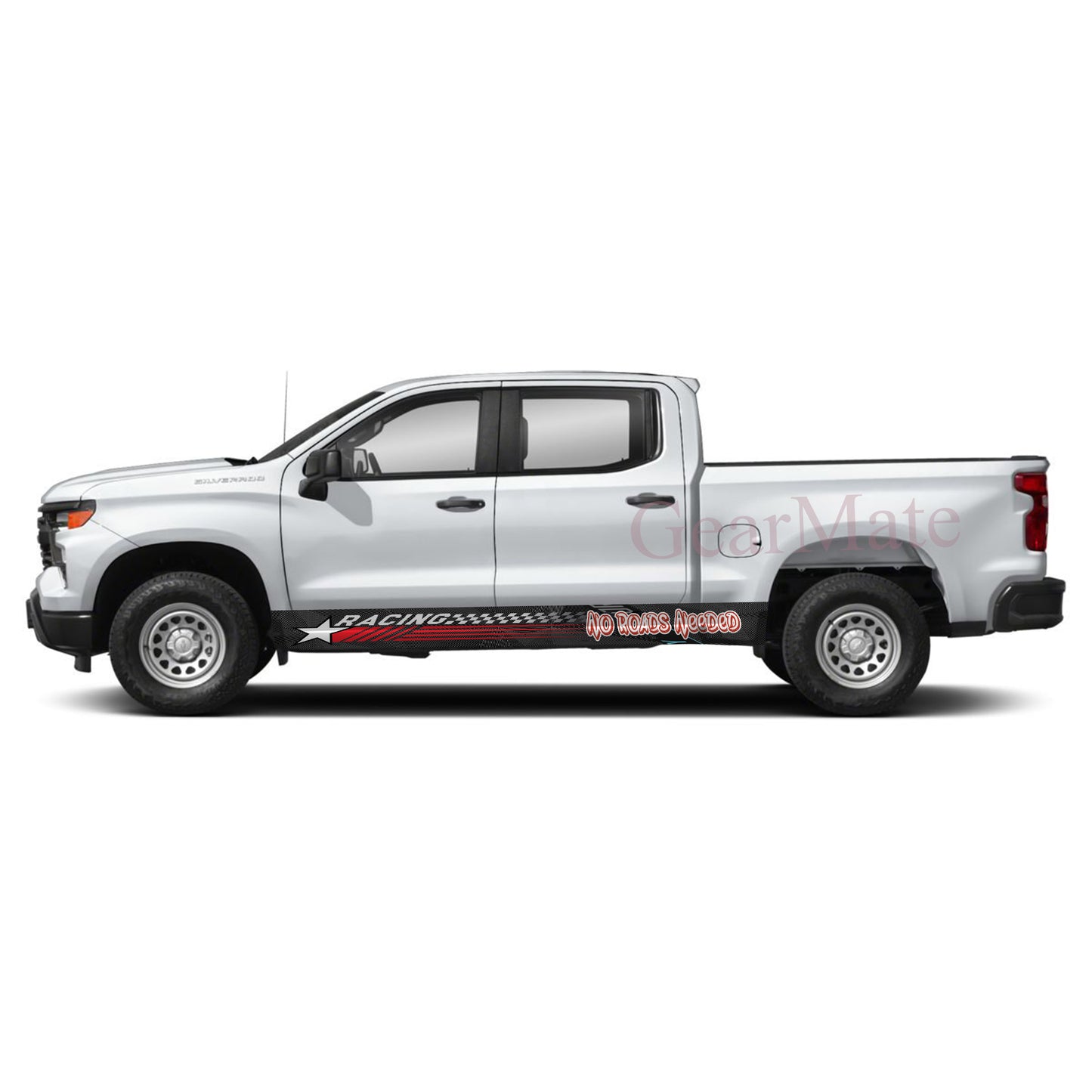 No Roads Needed Rocker Panel Graphic Decal Kit (Left & Right Sides) - High Quality Vinyl for Trucks & SUVs