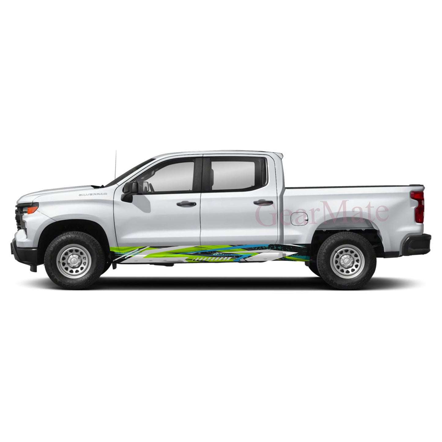 Racing Green Blue Panel Graphic Decal Kit (Left & Right Sides) - High Quality Vinyl for Trucks & SUVs