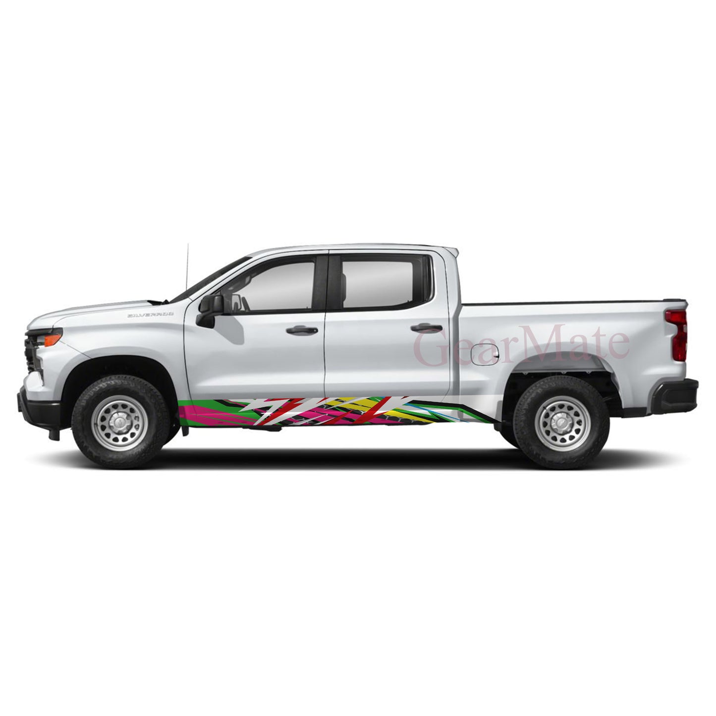 Racing Stripe Pink RG Rocker Panel Graphic Decal Kit (Left & Right Sides) - High Quality Vinyl for Trucks & SUVs