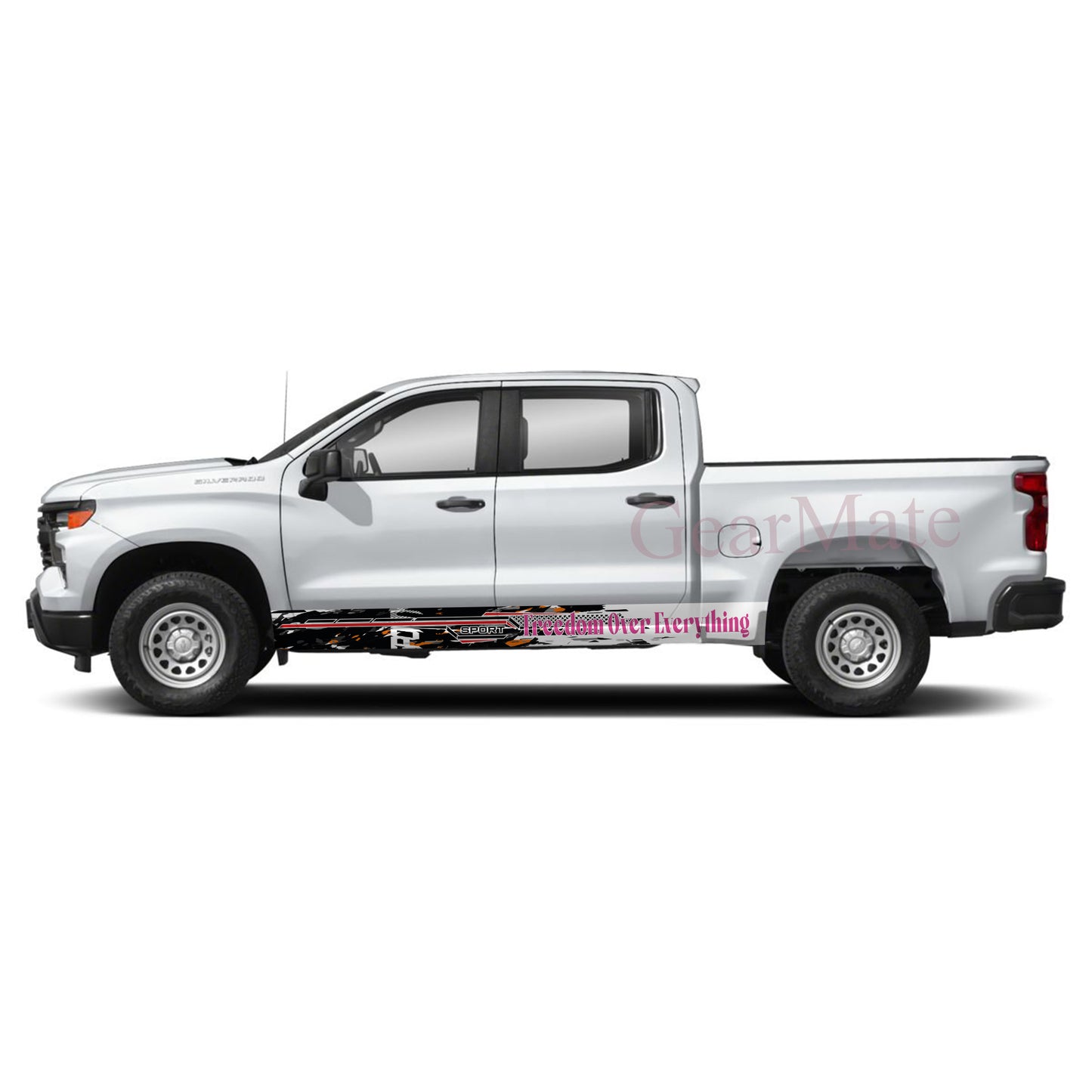 Freedom Over Everything Rocker Panel Graphic Decal Kit (Left & Right Sides) - High Quality Vinyl for Trucks & SUVs