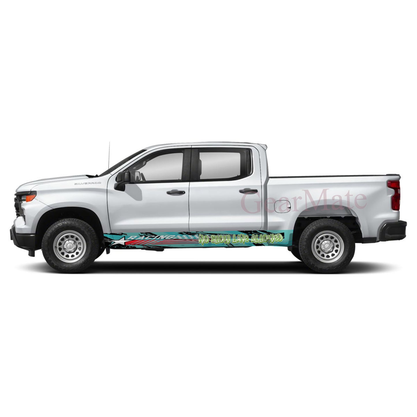 No Slow Lane Allowed Rocker Panel Graphic Decal Kit (Left & Right Sides) - High Quality Vinyl for Trucks & SUVs