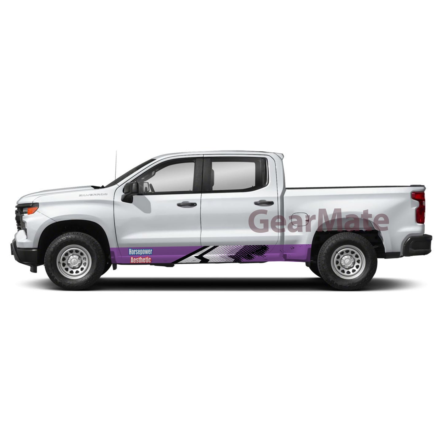 Horsepower Aesthetic Rocker Panel Graphic Decal Kit (Left & Right Sides) - High Quality Vinyl for Trucks & SUVs