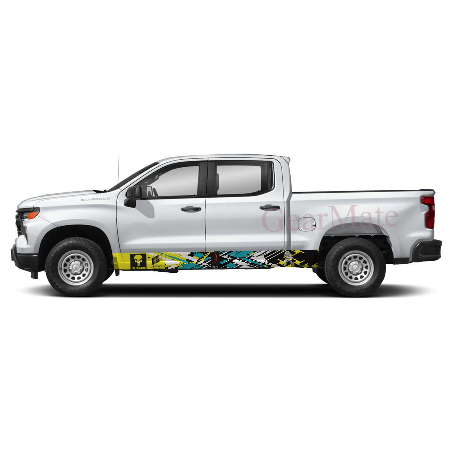 Sport YBlue The God Father Rocker Panel Graphic Decal Kit (Left & Right Sides) - High Quality Vinyl for Trucks & SUVs