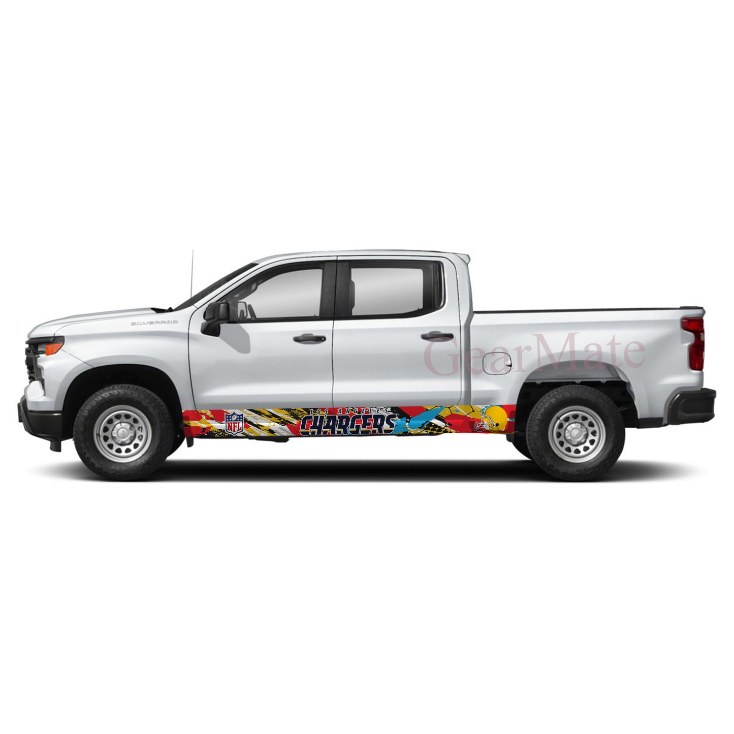 NFL Los Angeles Chargers 1 Rocker Panel Graphic Decal Kit (Left & Right Sides) - High Quality Vinyl for Trucks & SUVs