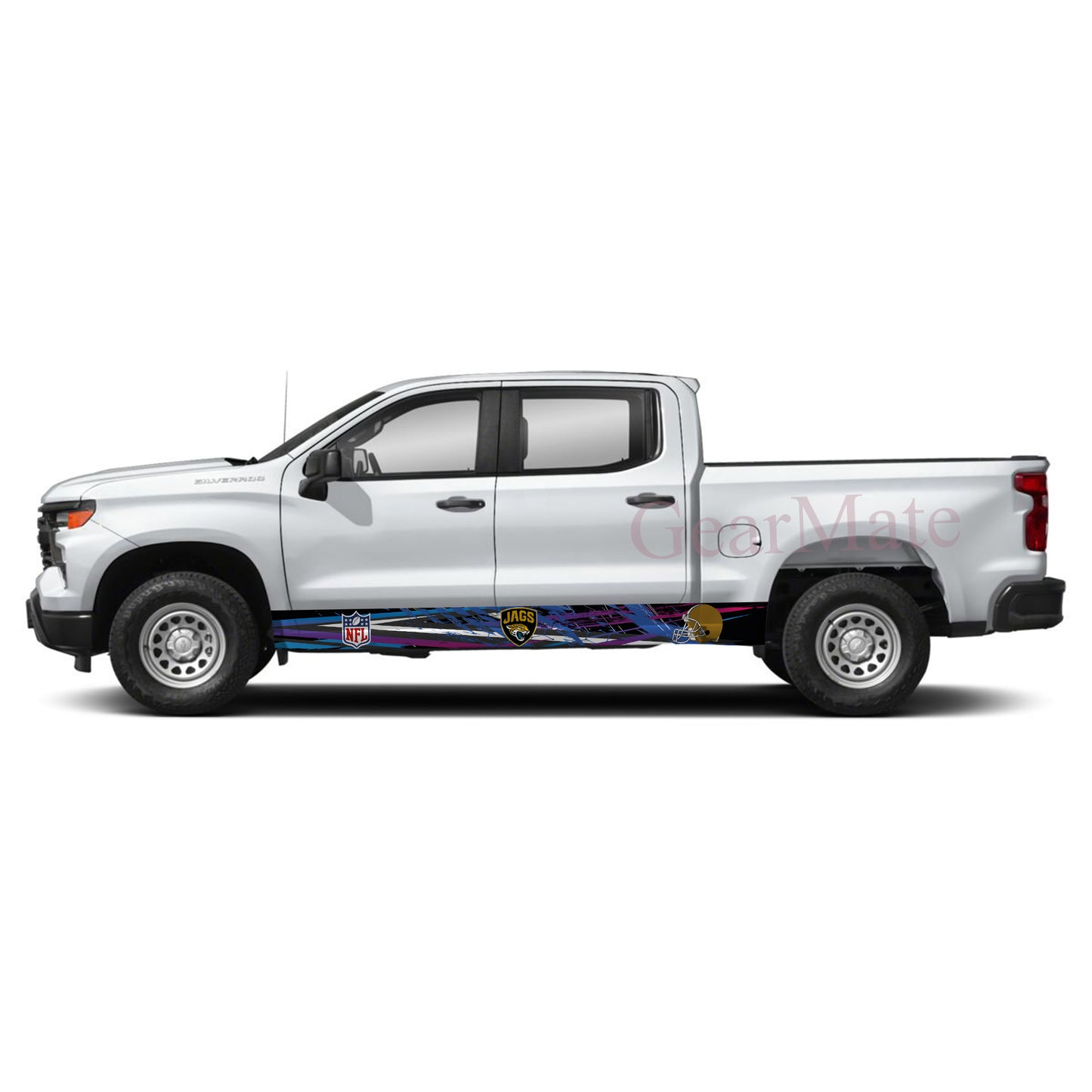 NFL Jacksonville Jaguars 1 Rocker Panel Graphic Decal Kit (Left & Right Sides) - High Quality Vinyl for Trucks & SUVs