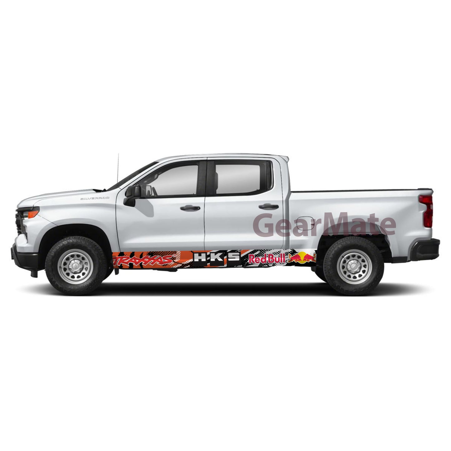 Sport Claw Orange Redbull Rocker Panel Graphic Decal Kit (Left & Right Sides) - High Quality Vinyl for Trucks & SUVs