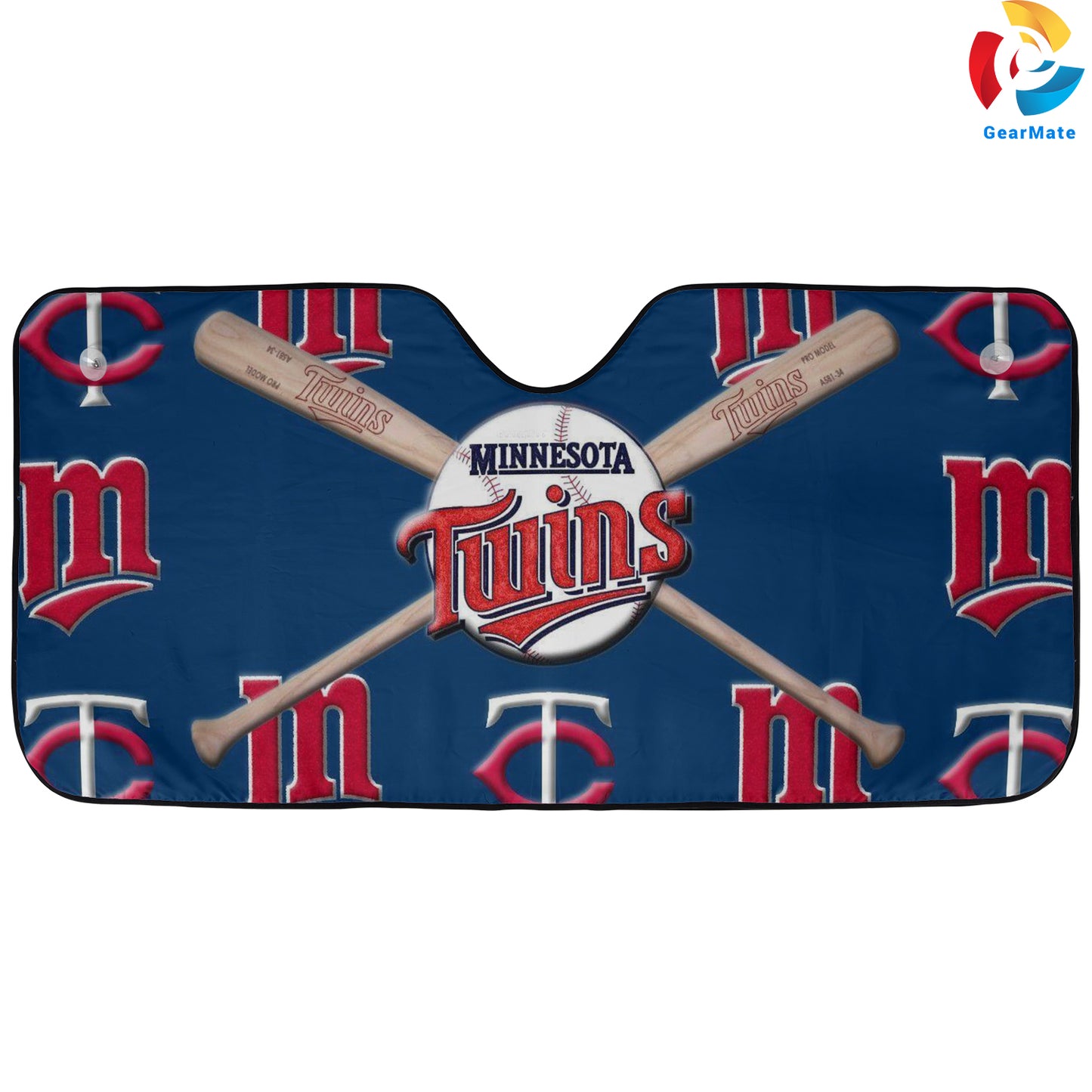 Minnesota Twins MLB Baseball Bats and Logos Reflective Car Sunshade – Premium Heat & UV Protection, Universal Fit