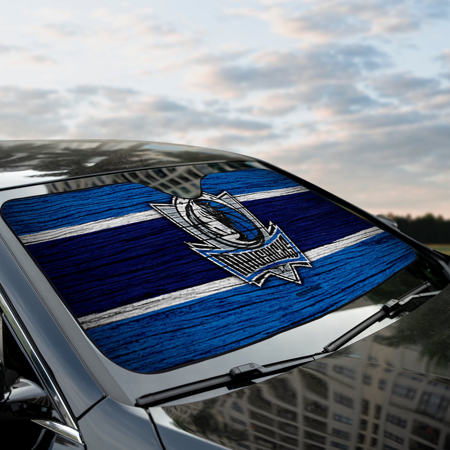 Dallas Maverick Basketball Team Stripe Reflective Car Sunshade – Premium Heat & UV Protection, Universal Fit