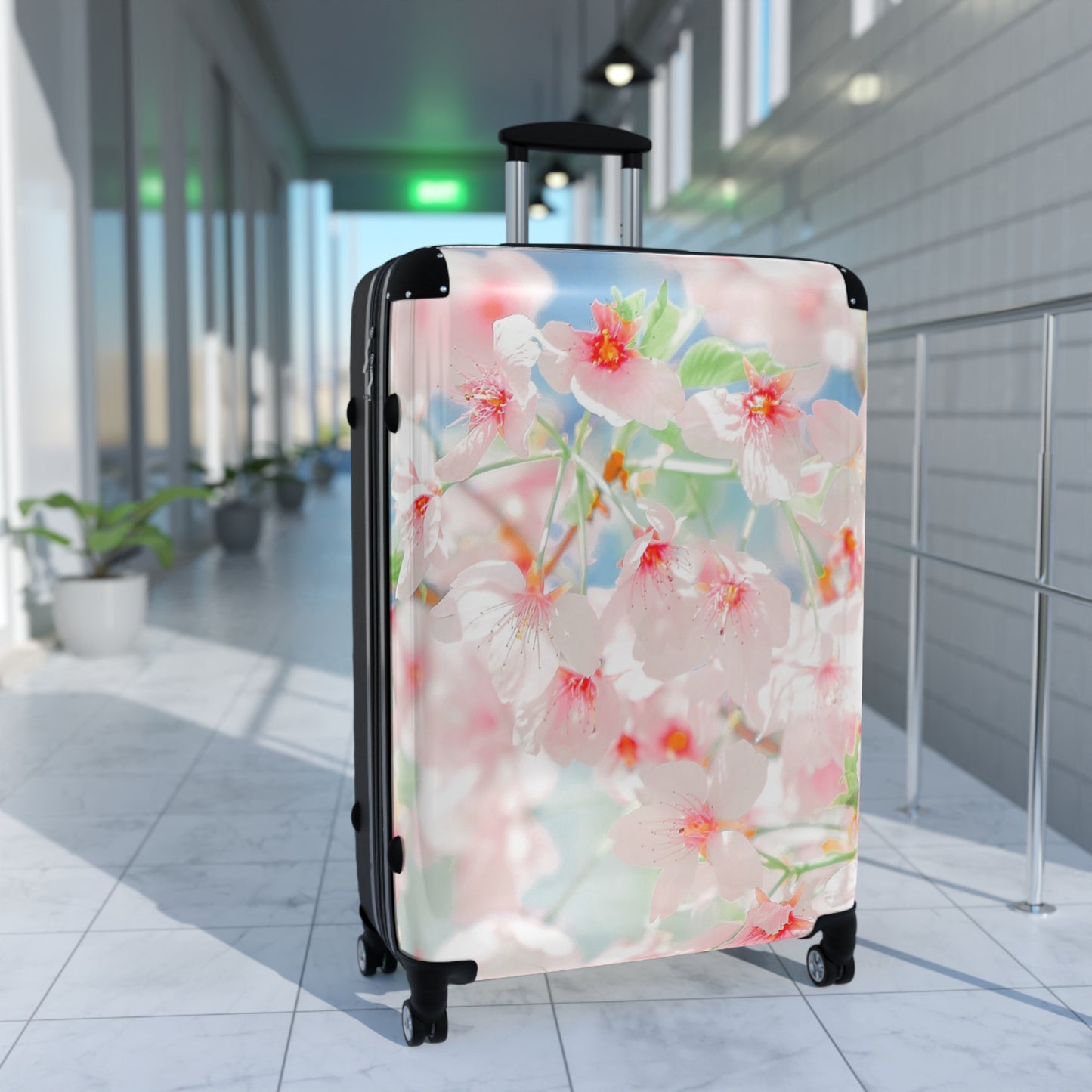 Nature Flowers Floral Red and Pink Blossom Art Carry-On Suitcase - Stylish Luggage for Travelers