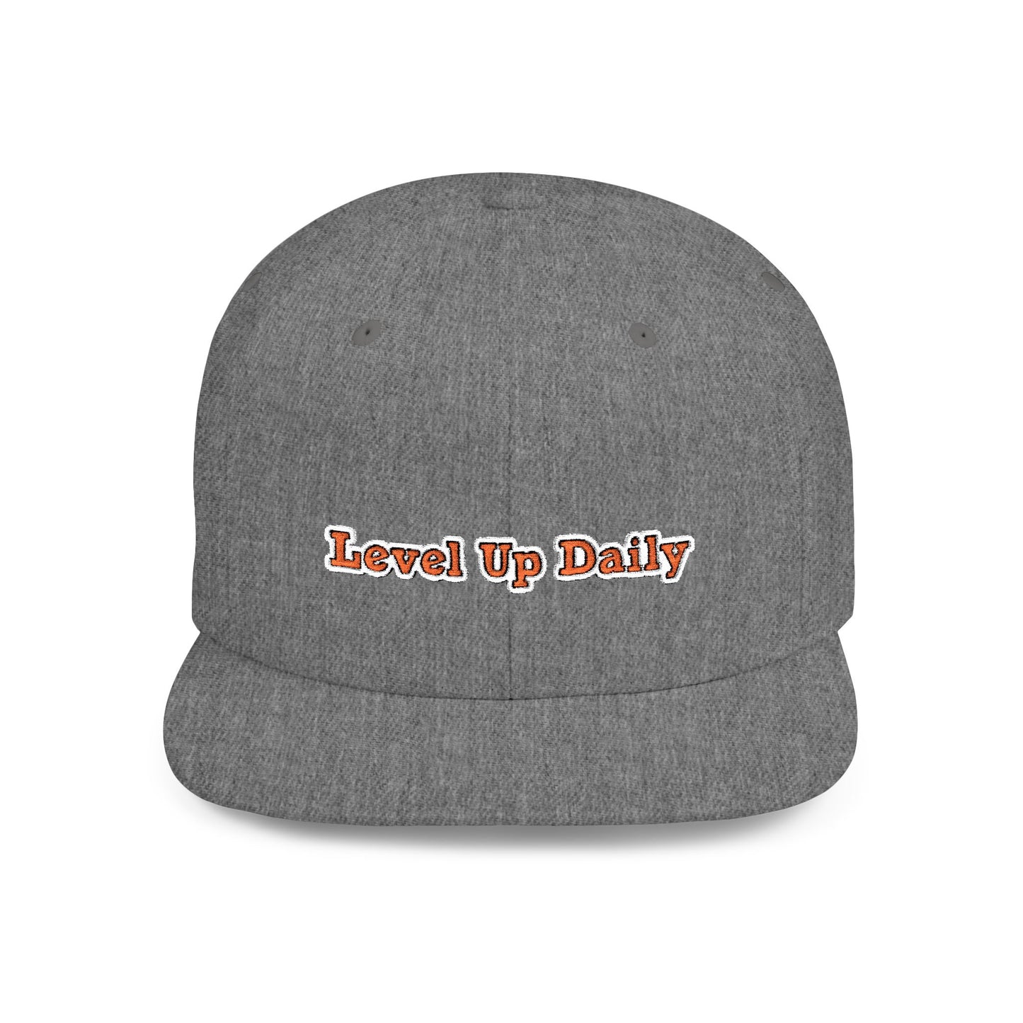Text Level Up Daily Flat Bill Snapback – Lightweight, Custom Fit, Premium Quality
