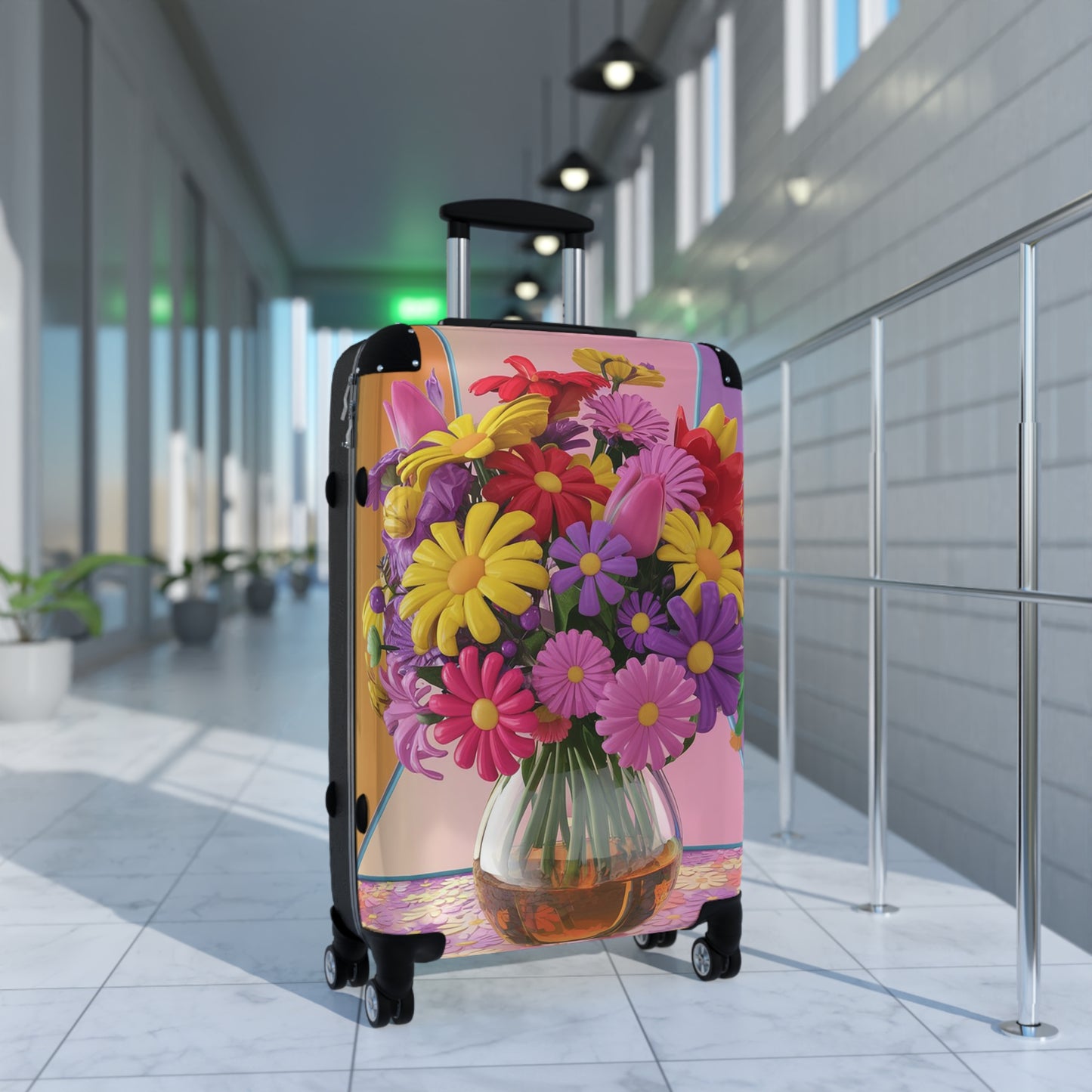 Nature Flowers Floral Set Colorful Art Carry-On Suitcase - Stylish Luggage for Travelers