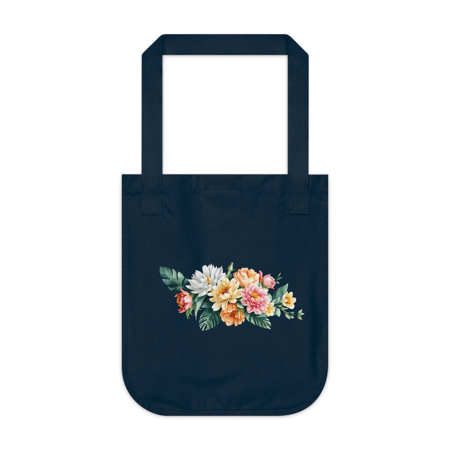 Flowers Stunning Floral Organic Canvas Tote Bag - Eco-Friendly Carryall for Everyday Use