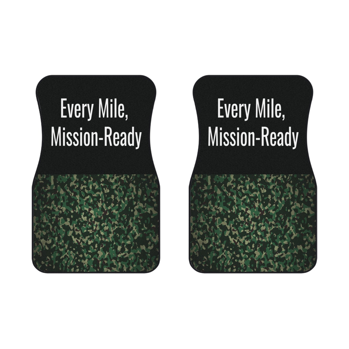 Army Every Mile Mission Ready Style Car Floor Mats – 2-Piece Front Set, Durable & Stylish, Universal Fit