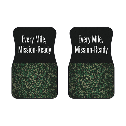 Army Every Mile Mission Ready Style Car Floor Mats – 2-Piece Front Set, Durable & Stylish, Universal Fit