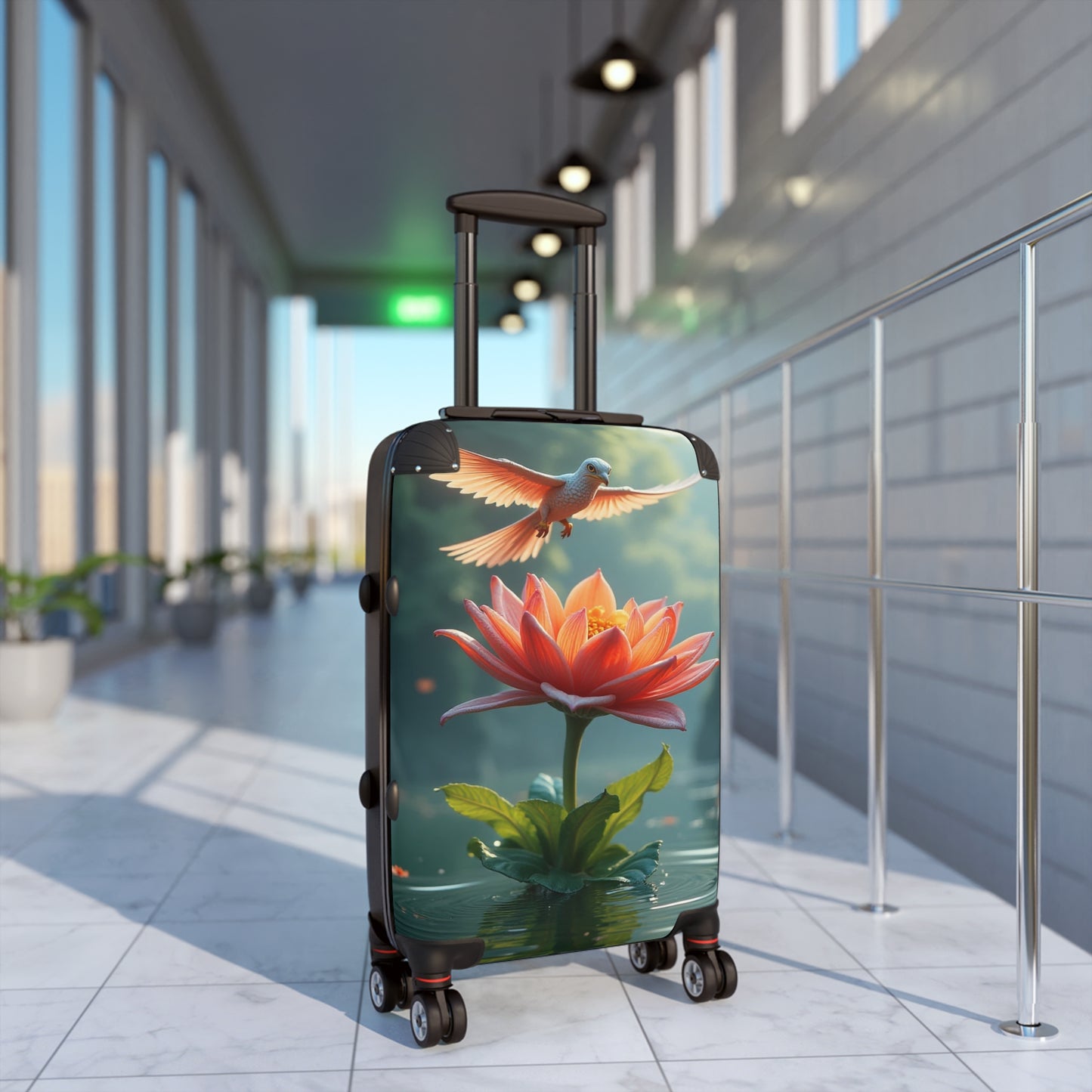 Nature Flowers Floral Bird Kissed Art Carry-On Suitcase - Stylish Luggage for Travelers