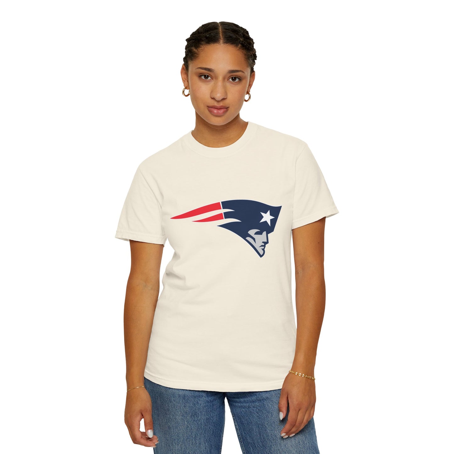 New England Patriots Gear Garment-Dyed T-Shirt – Premium Cotton Tee for Customization