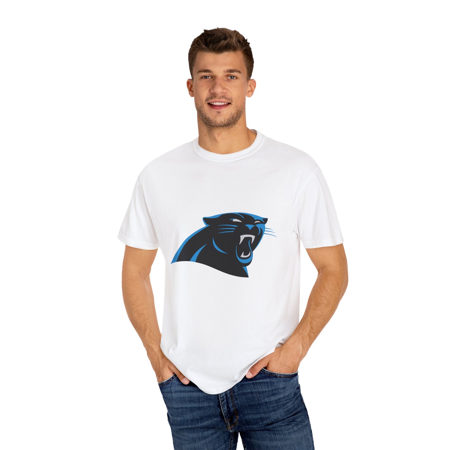 Carolina Panthers Go Panthers Garment-Dyed T-Shirt – Premium Cotton Tee for Customization