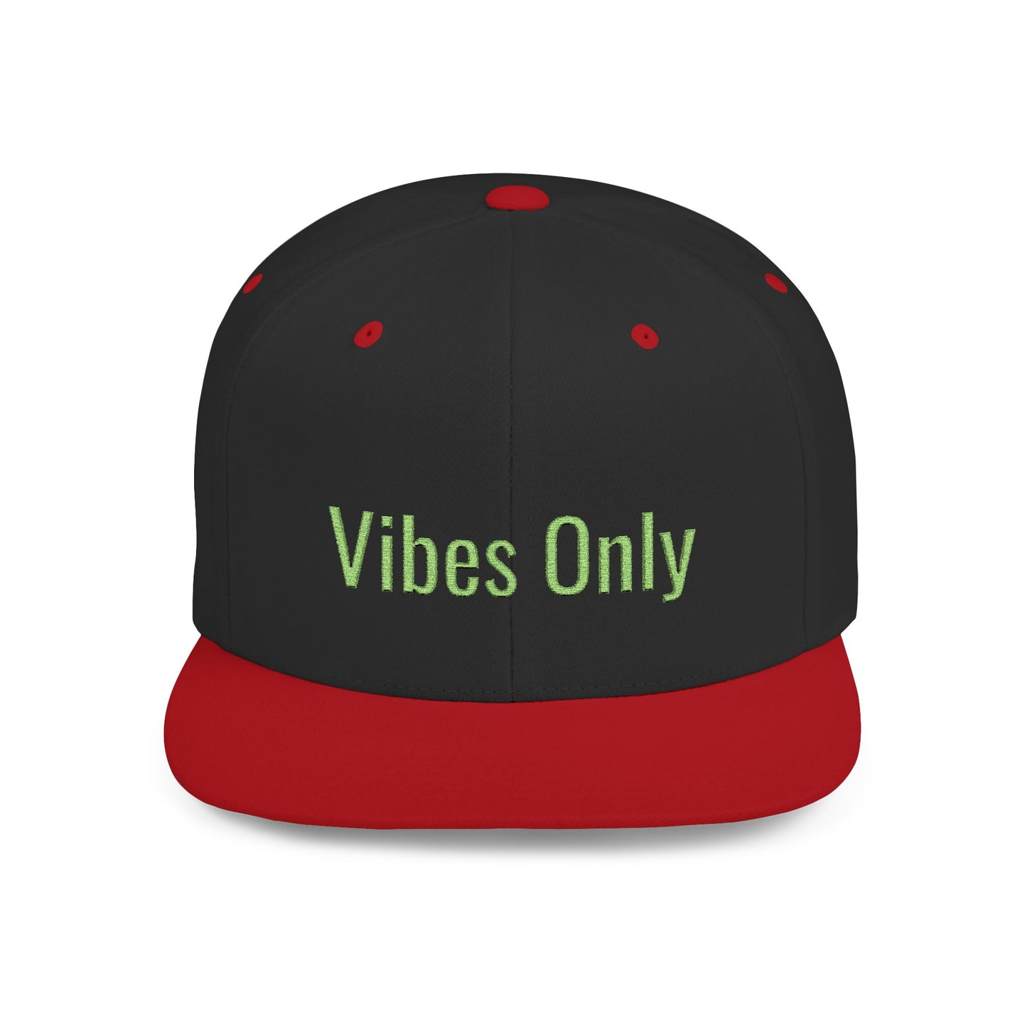 Text Vibes Only Flat Bill Snapback – Lightweight, Custom Fit, Premium Quality