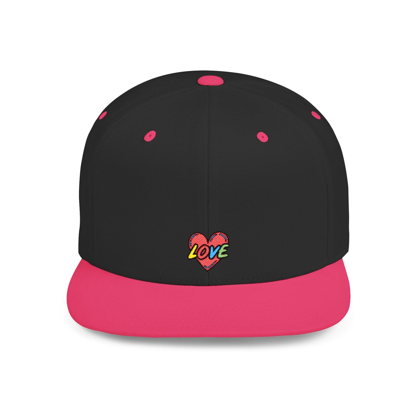 Icons Embroidered Love Flat Bill Snapback – Lightweight, Custom Fit, Premium Quality