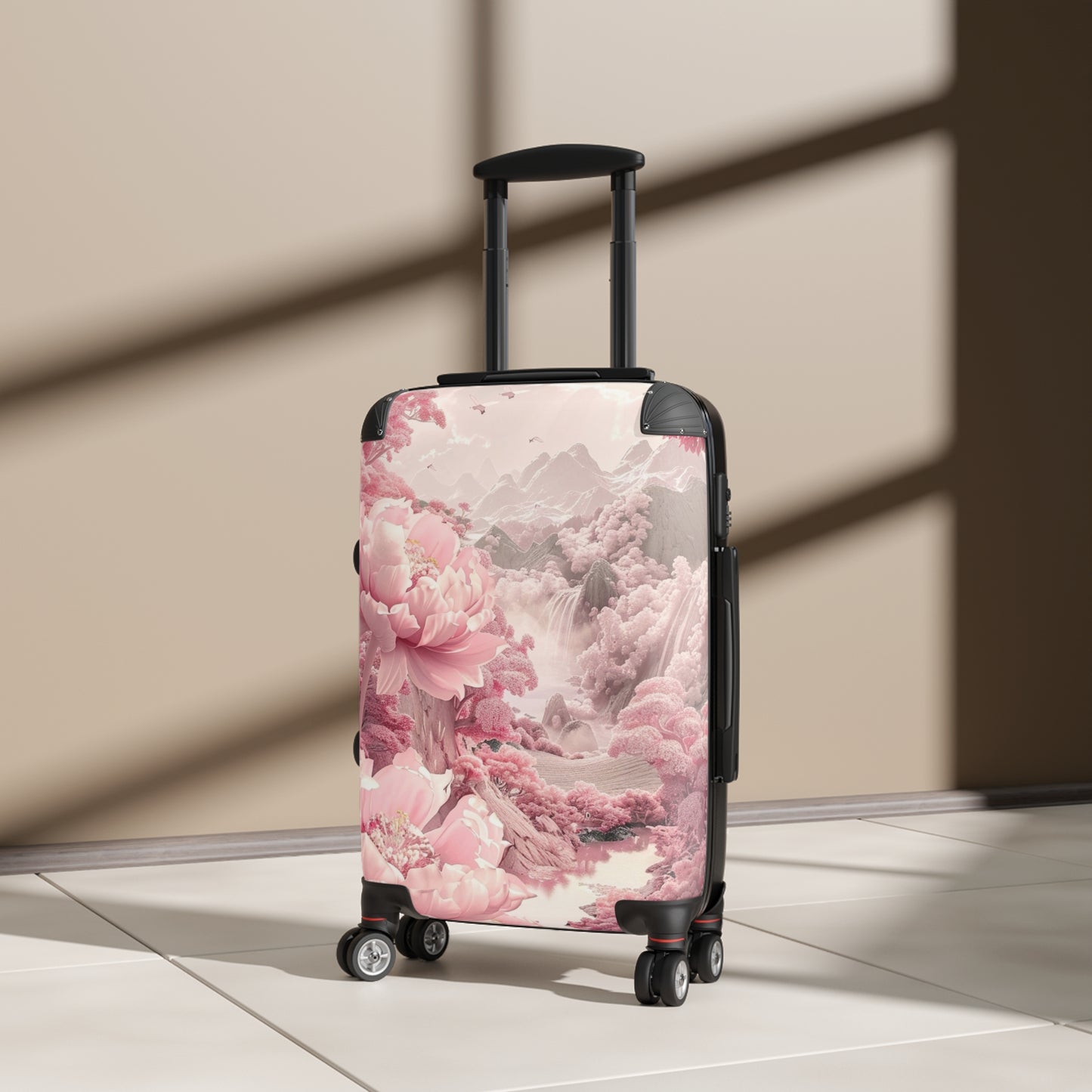 Nature Flowers Floral Animated Pink Flowers Carry-On Suitcase - Stylish Luggage for Travelers