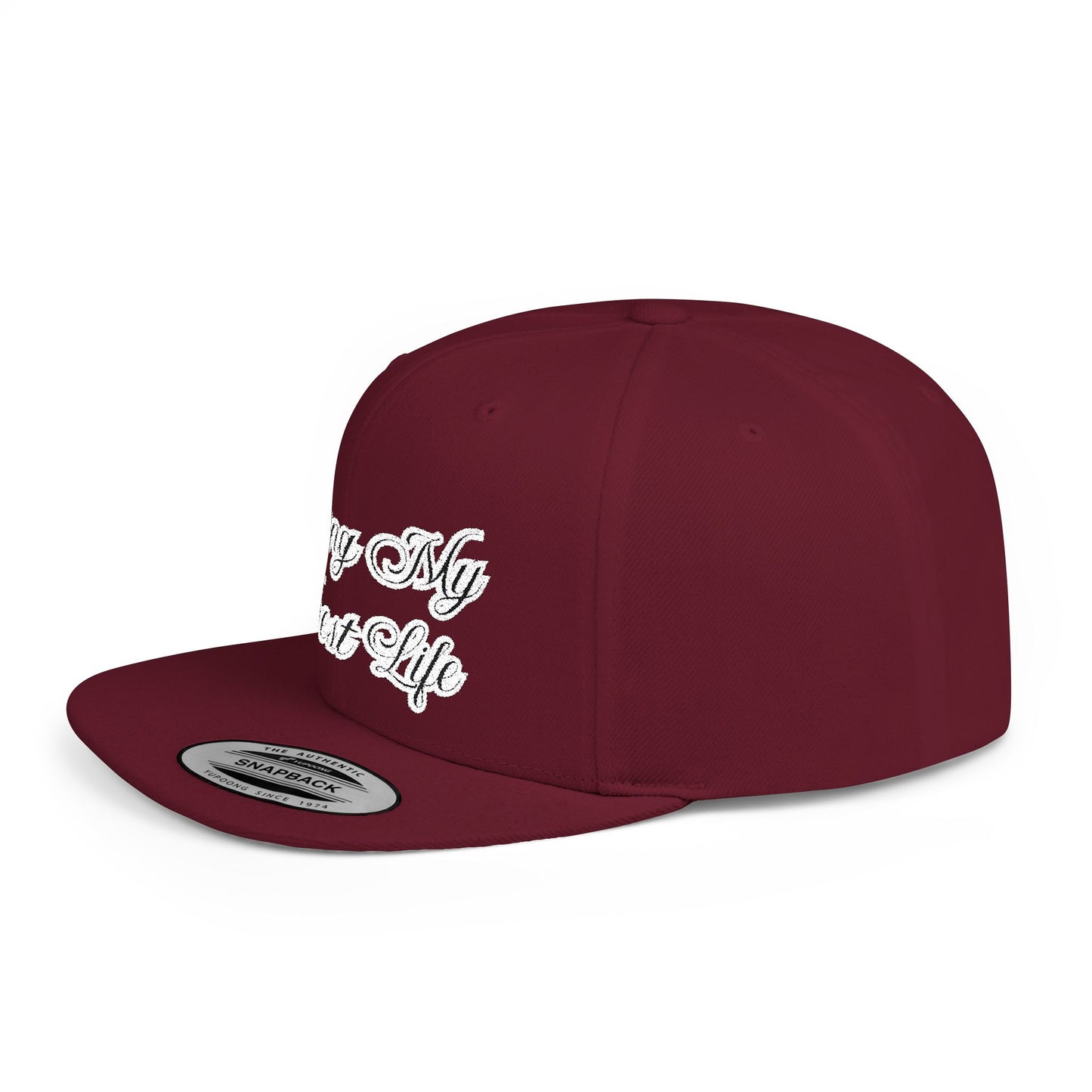 Text Living My Best Life Flat Bill Snapback – Lightweight, Custom Fit, Premium Quality