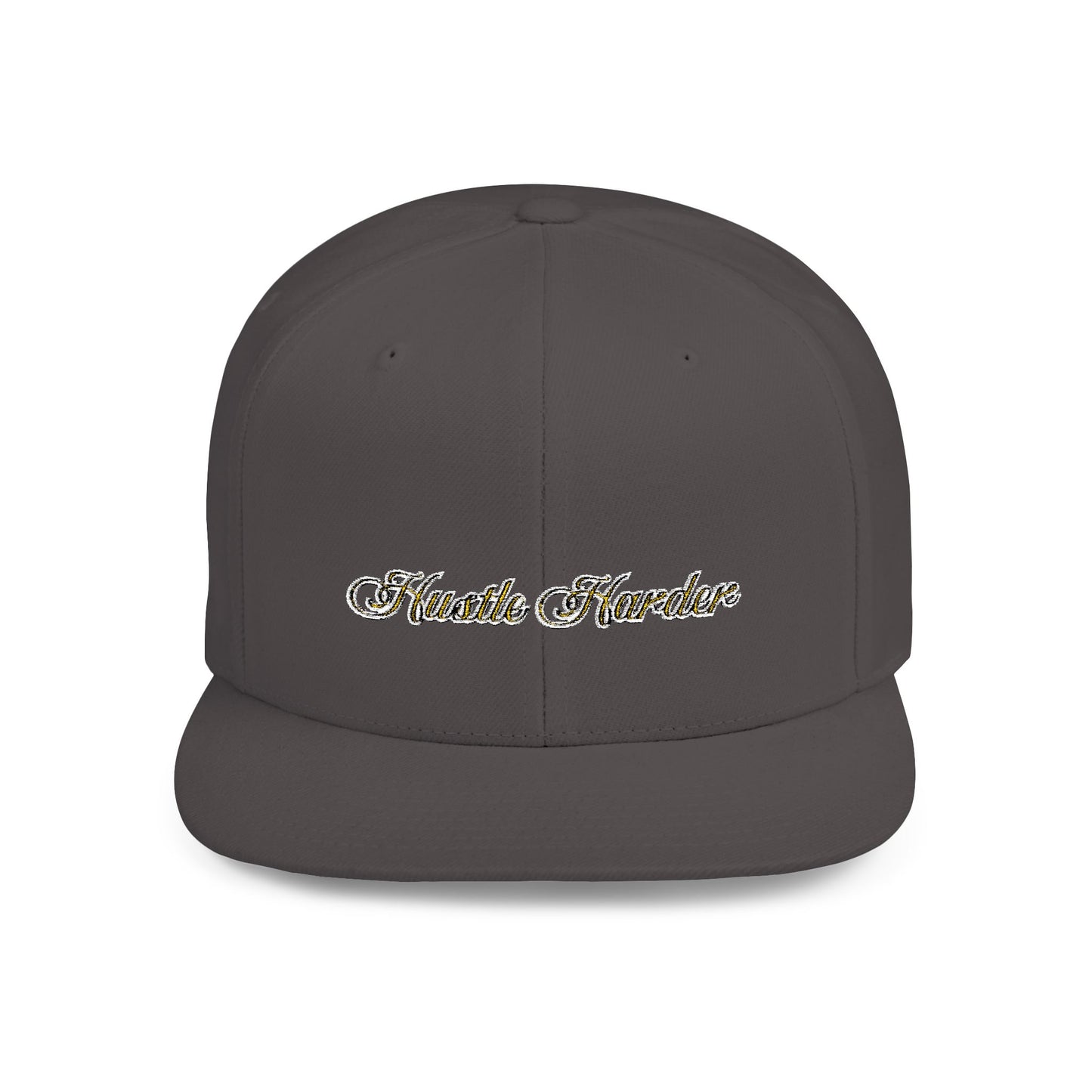 Text Hustle Harder Flat Bill Snapback – Lightweight, Custom Fit, Premium Quality
