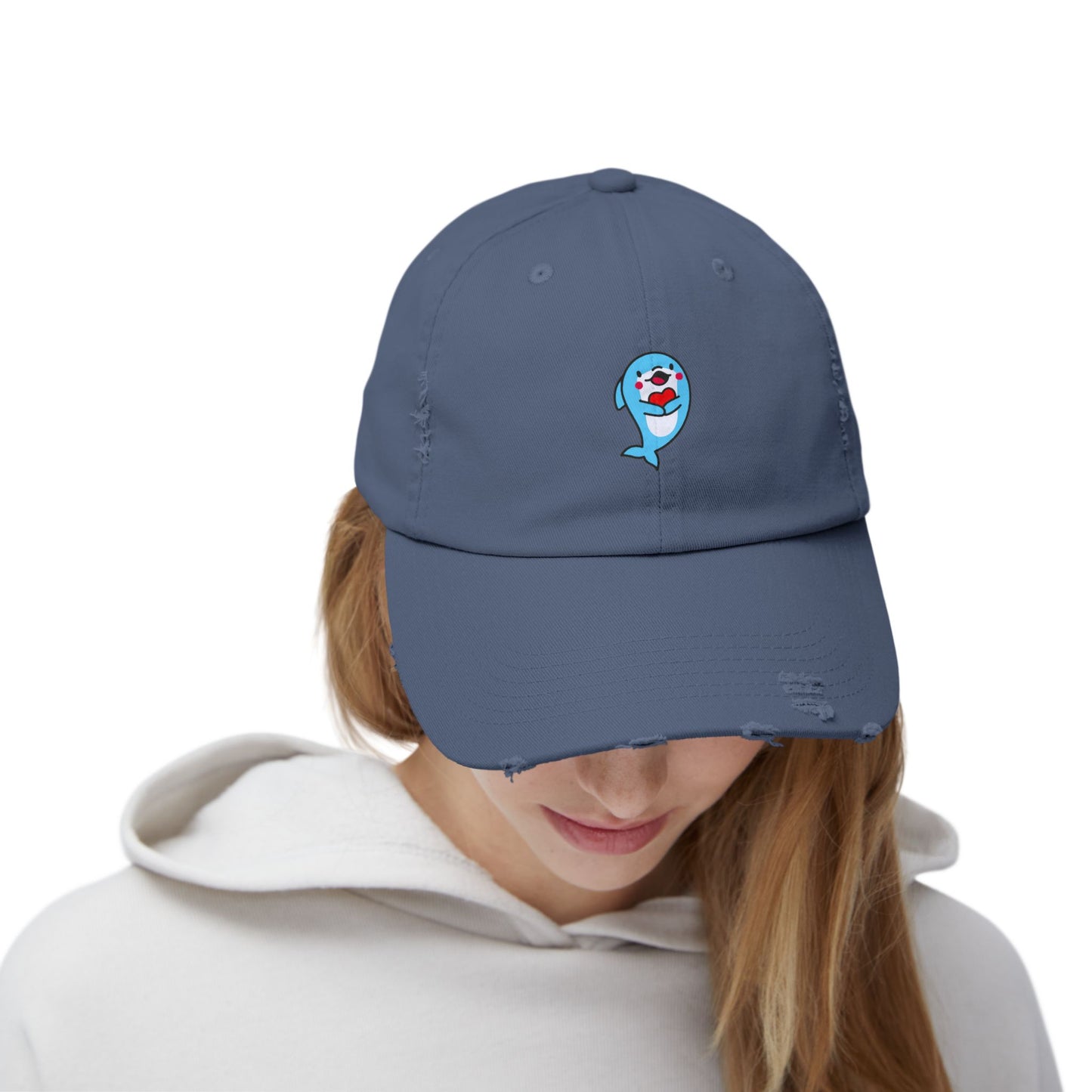 Dolphin Vintage Distressed Dad Hat Unisex Adjustable Cotton Twill Baseball Cap for Casual Everyday Wear