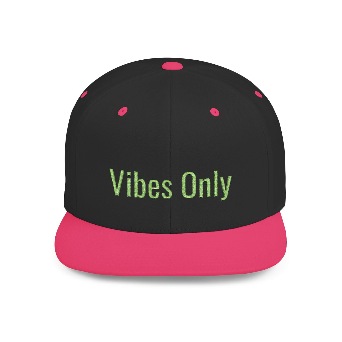 Text Vibes Only Flat Bill Snapback – Lightweight, Custom Fit, Premium Quality