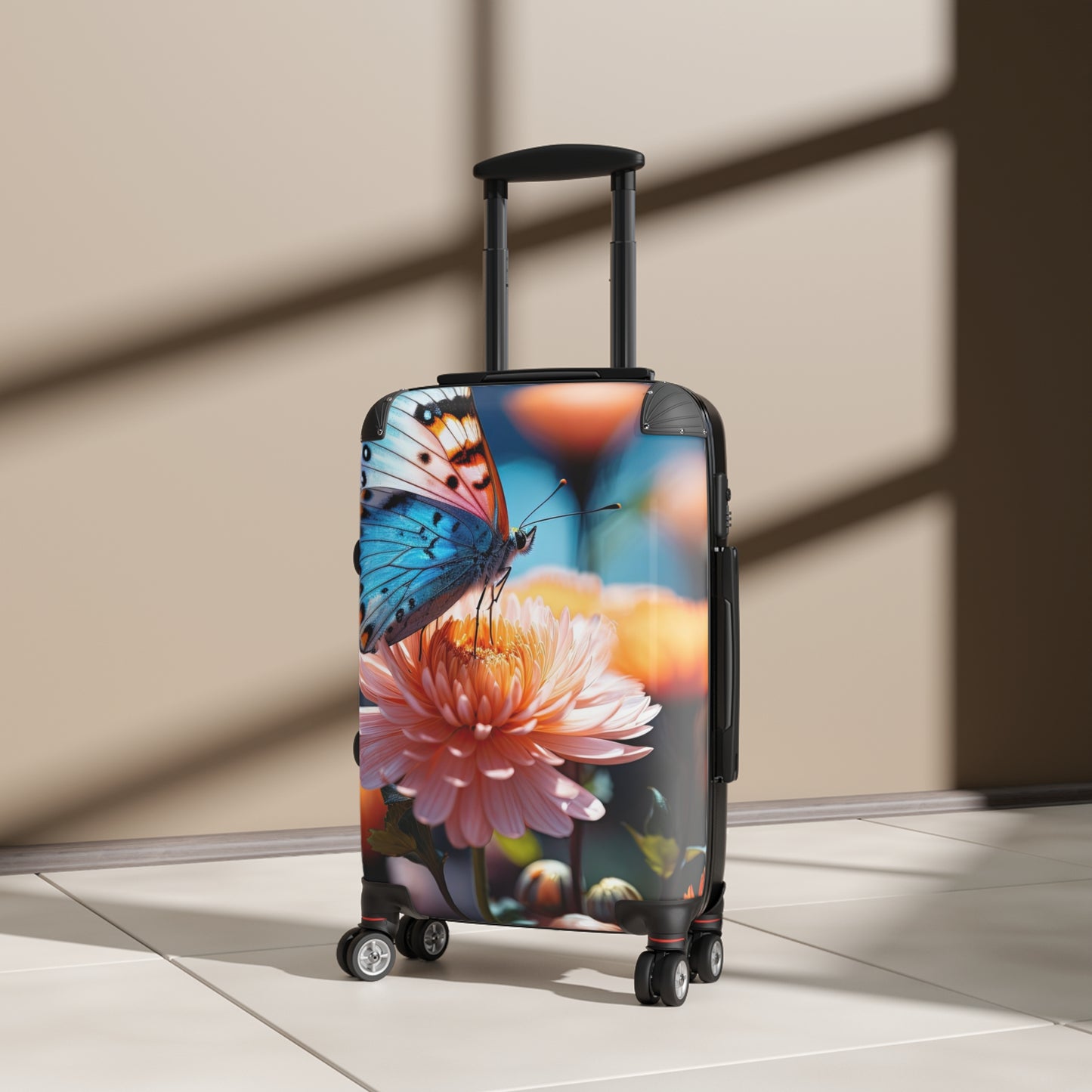 Nature Butterflies Floral On Flowers Art Carry-On Suitcase - Stylish Luggage for Travelers