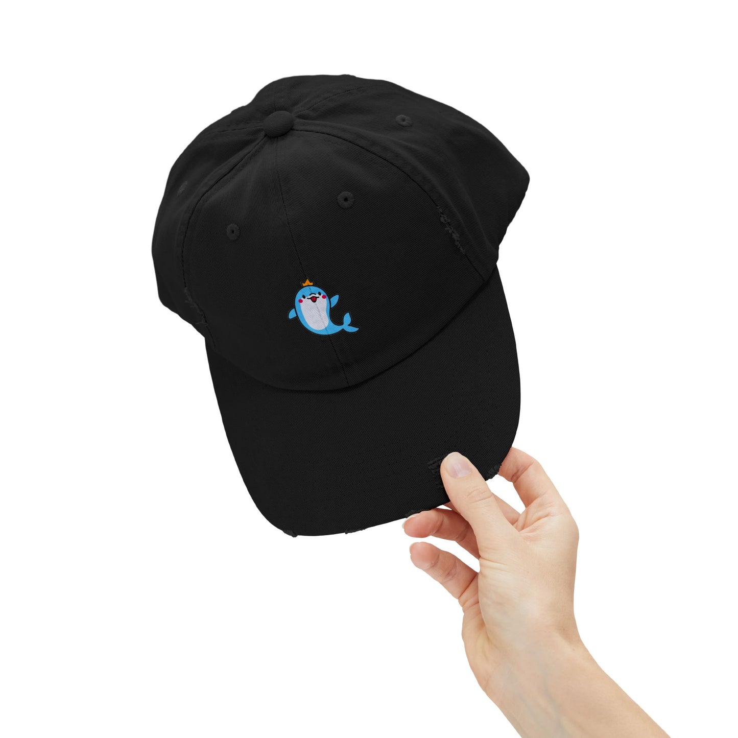 Dolphin Crown Vintage Distressed Dad Hat Unisex Adjustable Cotton Twill Baseball Cap for Casual Everyday Wear