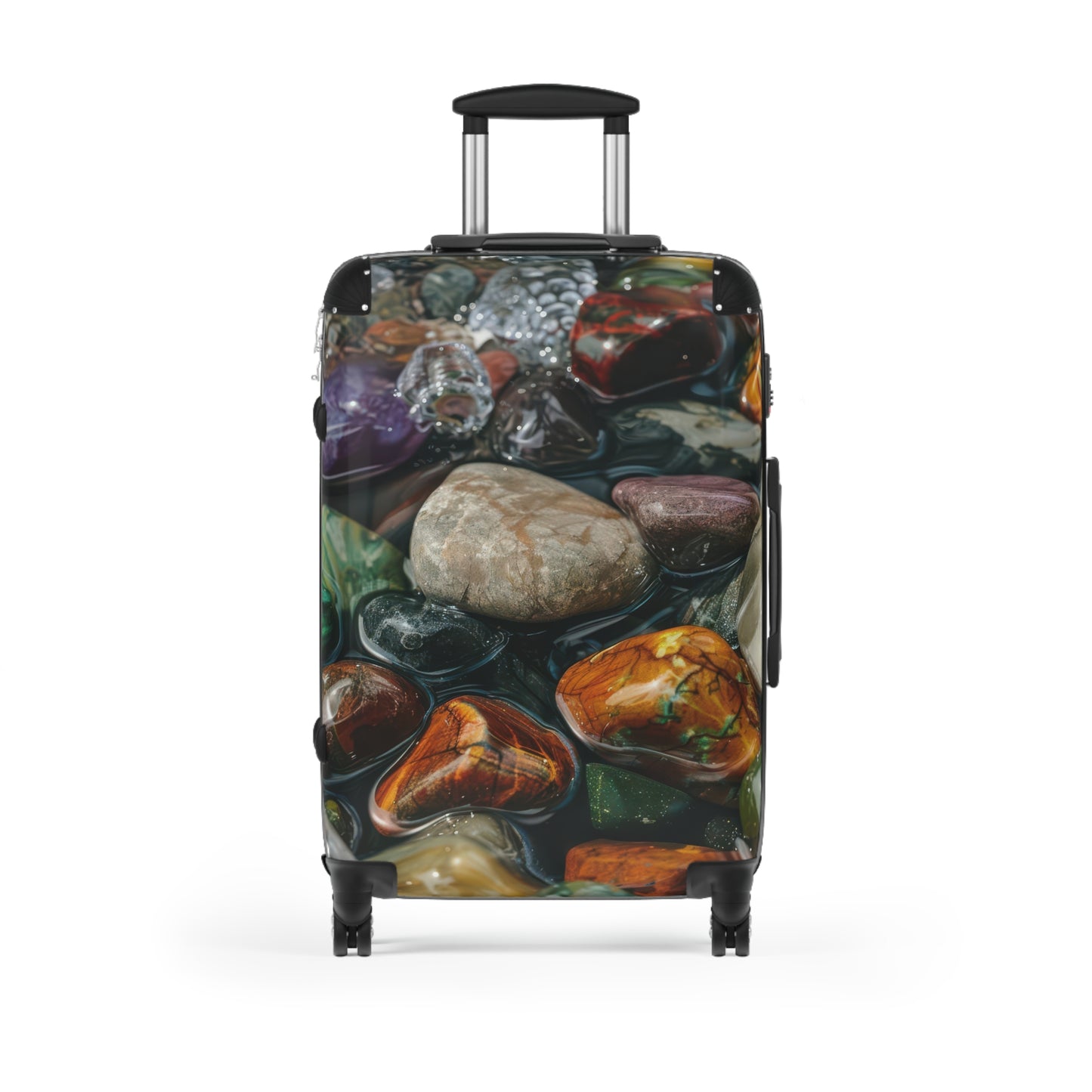 Nature Polished Stone Art Carry-On Suitcase - Stylish Luggage for Travelers
