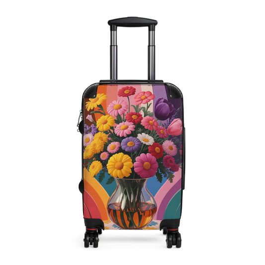 Nature Flowers Floral Vase Colorful Art Carry-On Suitcase - Stylish Luggage for Travelers