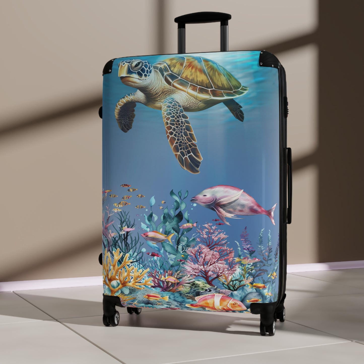 Nature Ocean Sea Turtle Art Carry-On Suitcase - Stylish Luggage for Travelers