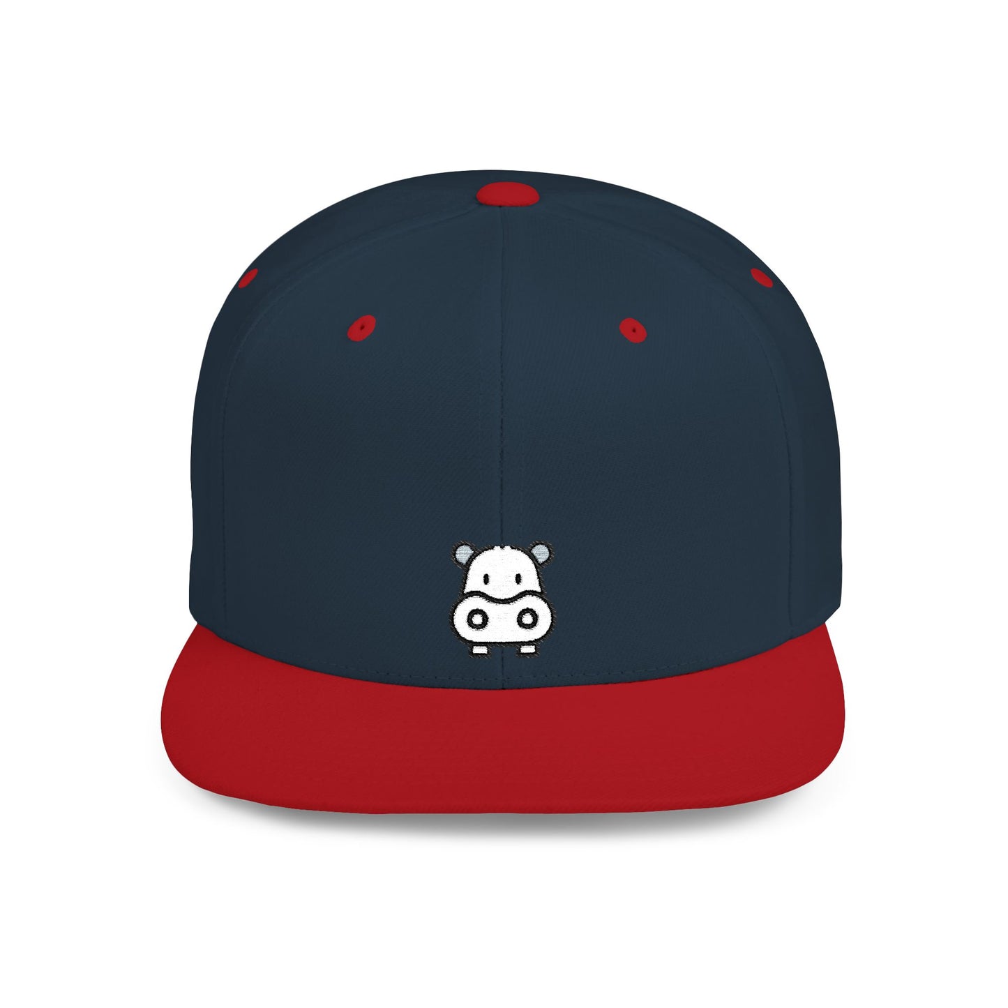 Icons Embroidered Hippopotamus Flat Bill Snapback – Lightweight, Custom Fit, Premium Quality