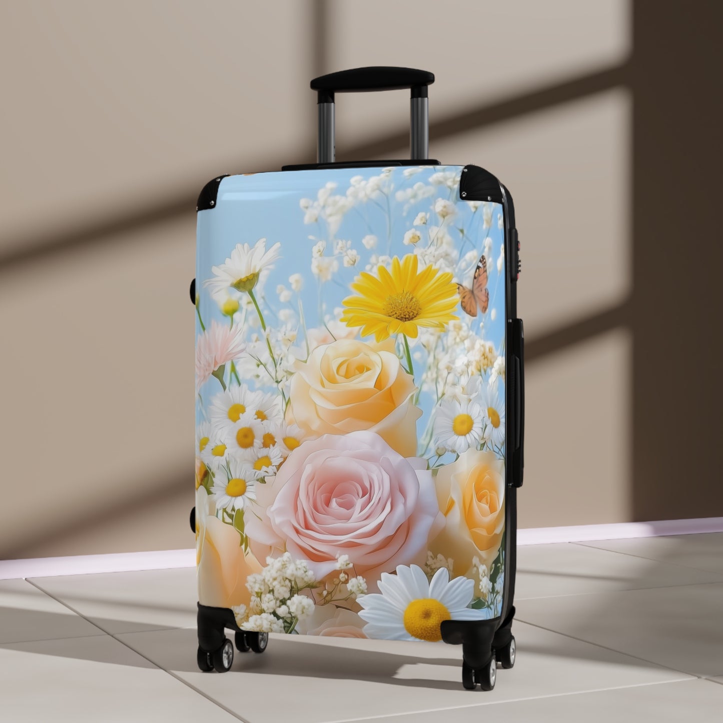 Nature Flowers Floral Chrysanthemums Roses Art Carry-On Suitcase - Stylish Luggage for Travelers