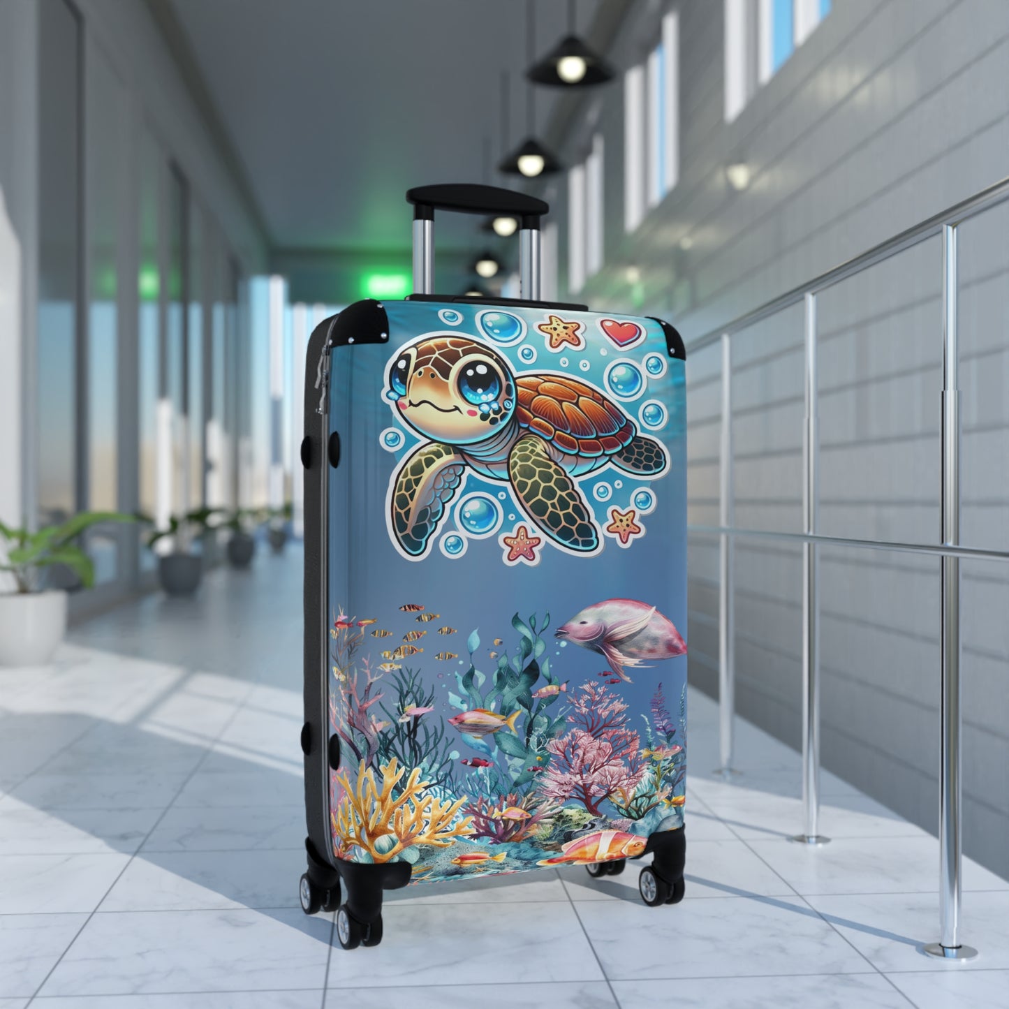 Nature Ocean Sea Turtle Cute Art Carry-On Suitcase - Stylish Luggage for Travelers