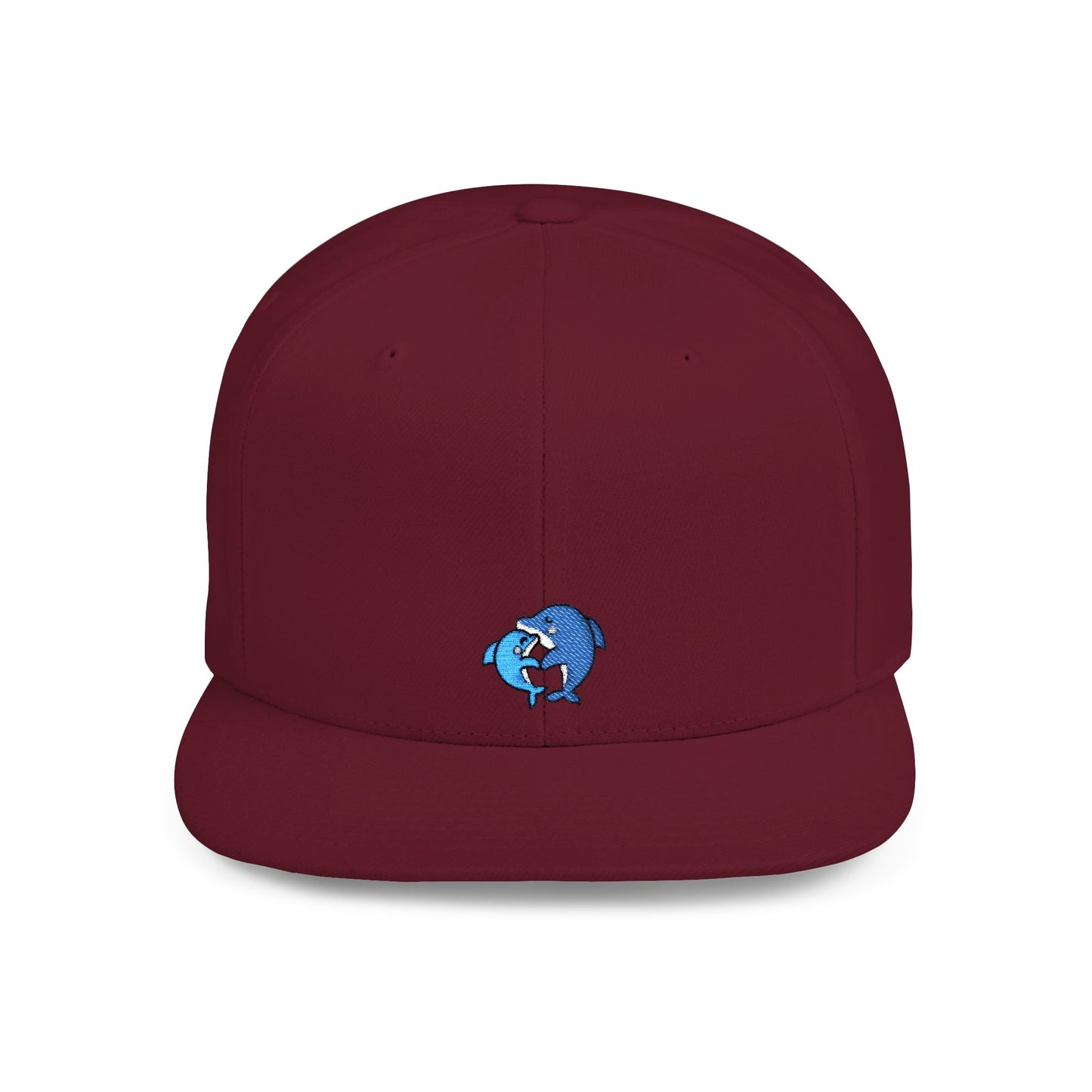 Icons Embroidered Dolphin Couple Flat Bill Snapback – Lightweight, Custom Fit, Premium Quality