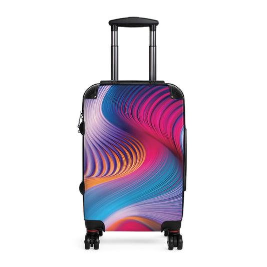 Abstract Moving Wave Carry-On Suitcase - Stylish Luggage for Travelers
