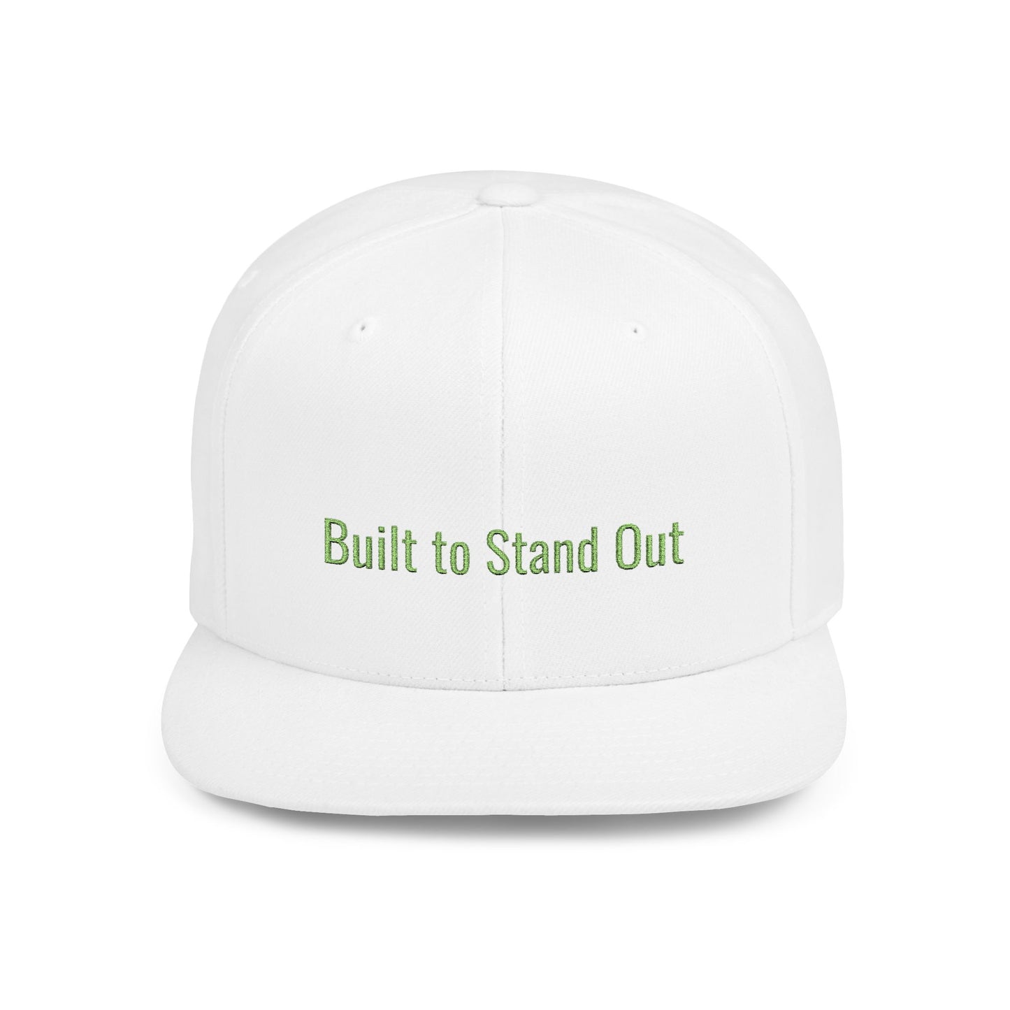 Text Build To Stand Out Flat Bill Snapback – Lightweight, Custom Fit, Premium Quality