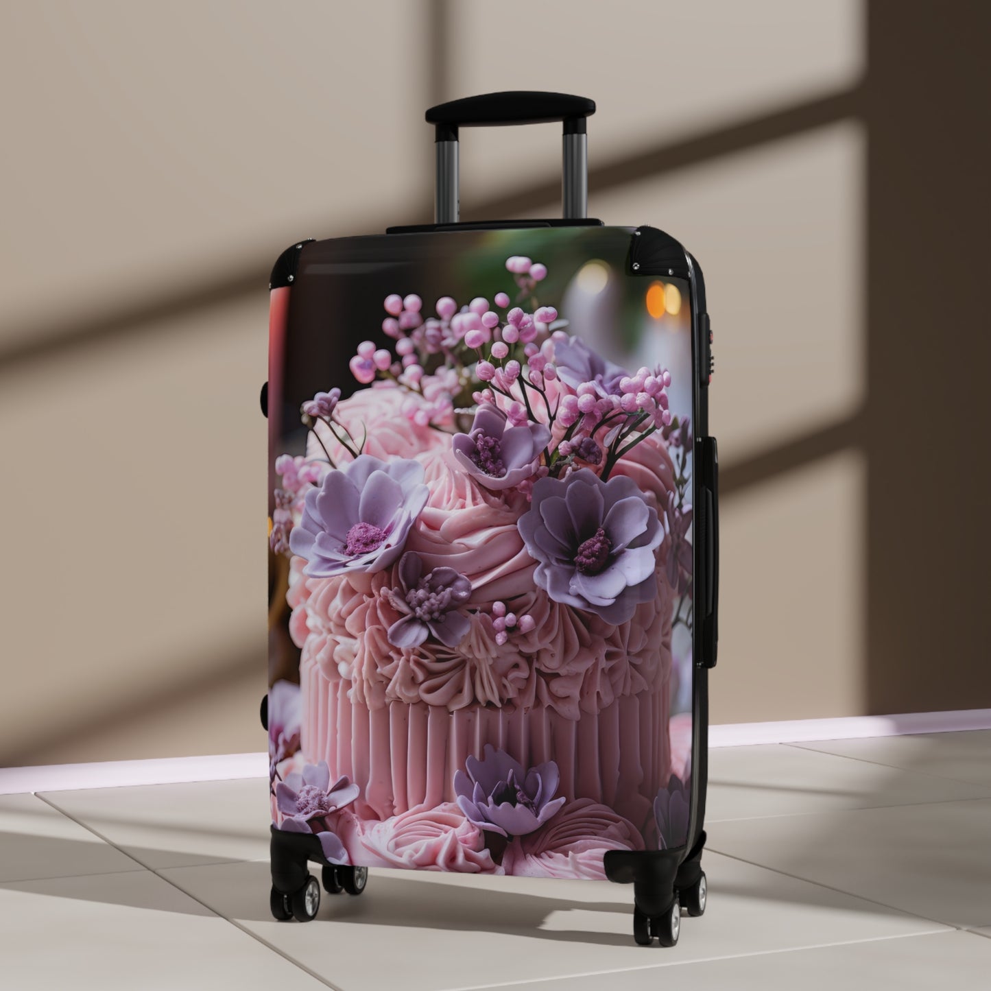 Nature Flowers Floral Purple Cake Art Carry-On Suitcase - Stylish Luggage for Travelers