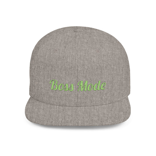 Text Boss Mode Flat Bill Snapback – Lightweight, Custom Fit, Premium Quality