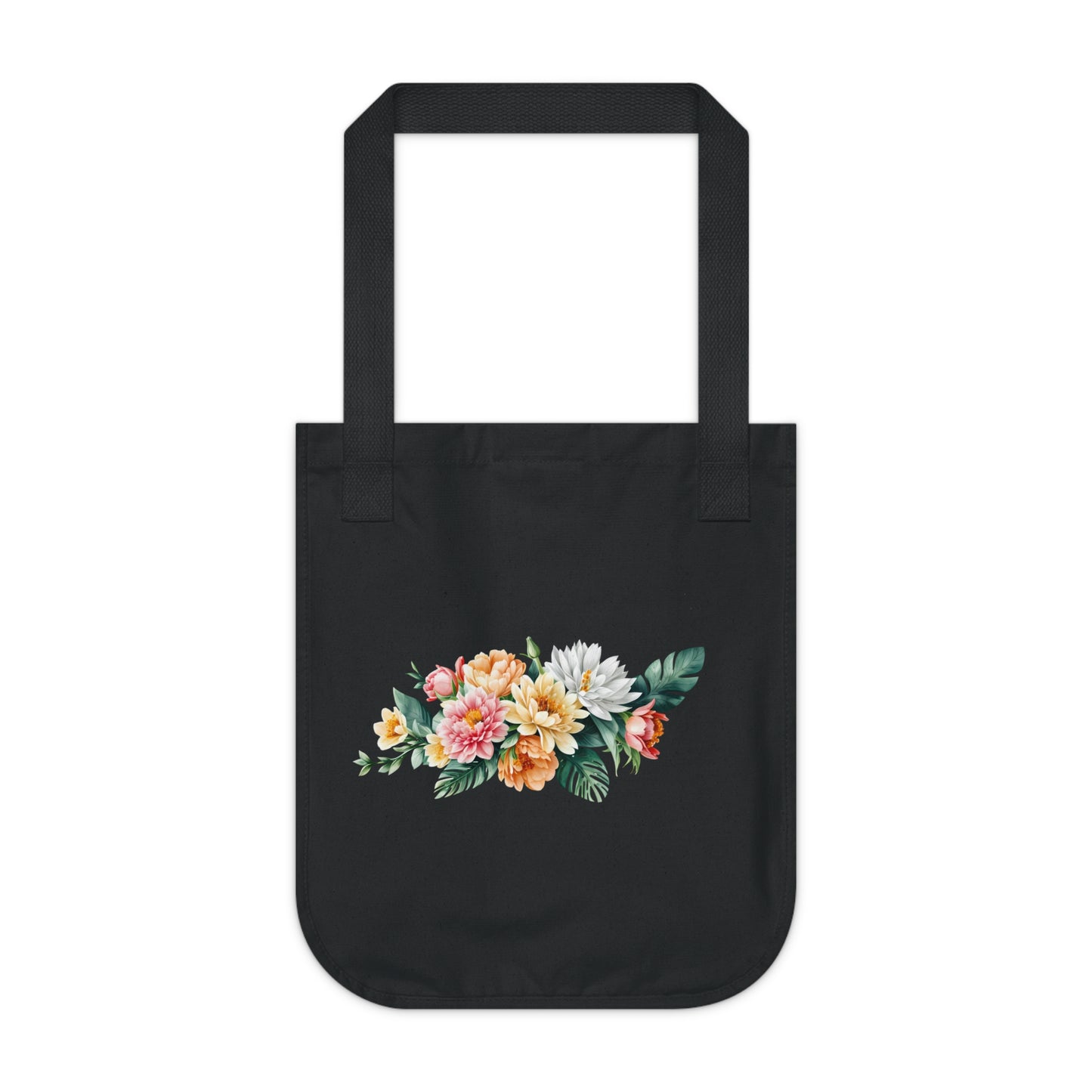 Flowers Stunning Floral Organic Canvas Tote Bag - Eco-Friendly Carryall for Everyday Use