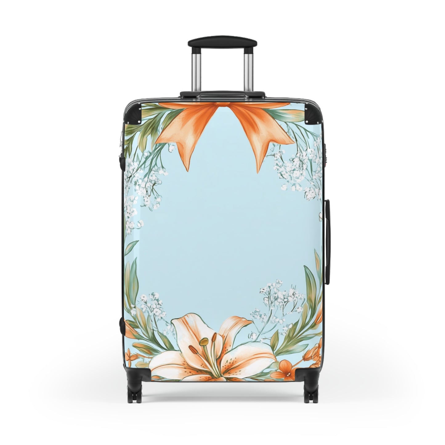 Nature Flowers Floral Lily Bow Carry-On Suitcase - Stylish Luggage for Travelers