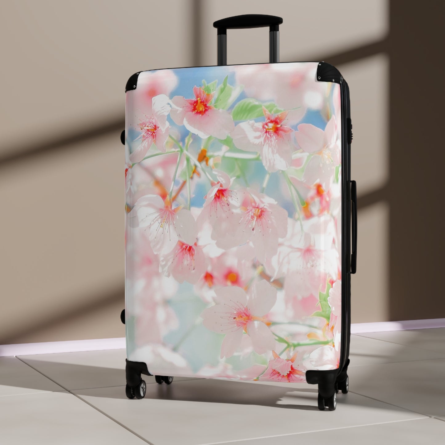 Nature Flowers Floral Red and Pink Blossom Art Carry-On Suitcase - Stylish Luggage for Travelers