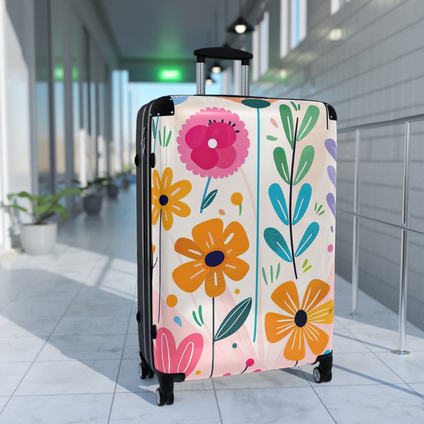 Nature Flowers Floral Colorful Pattern Art Carry-On Suitcase - Stylish Luggage for Travelers