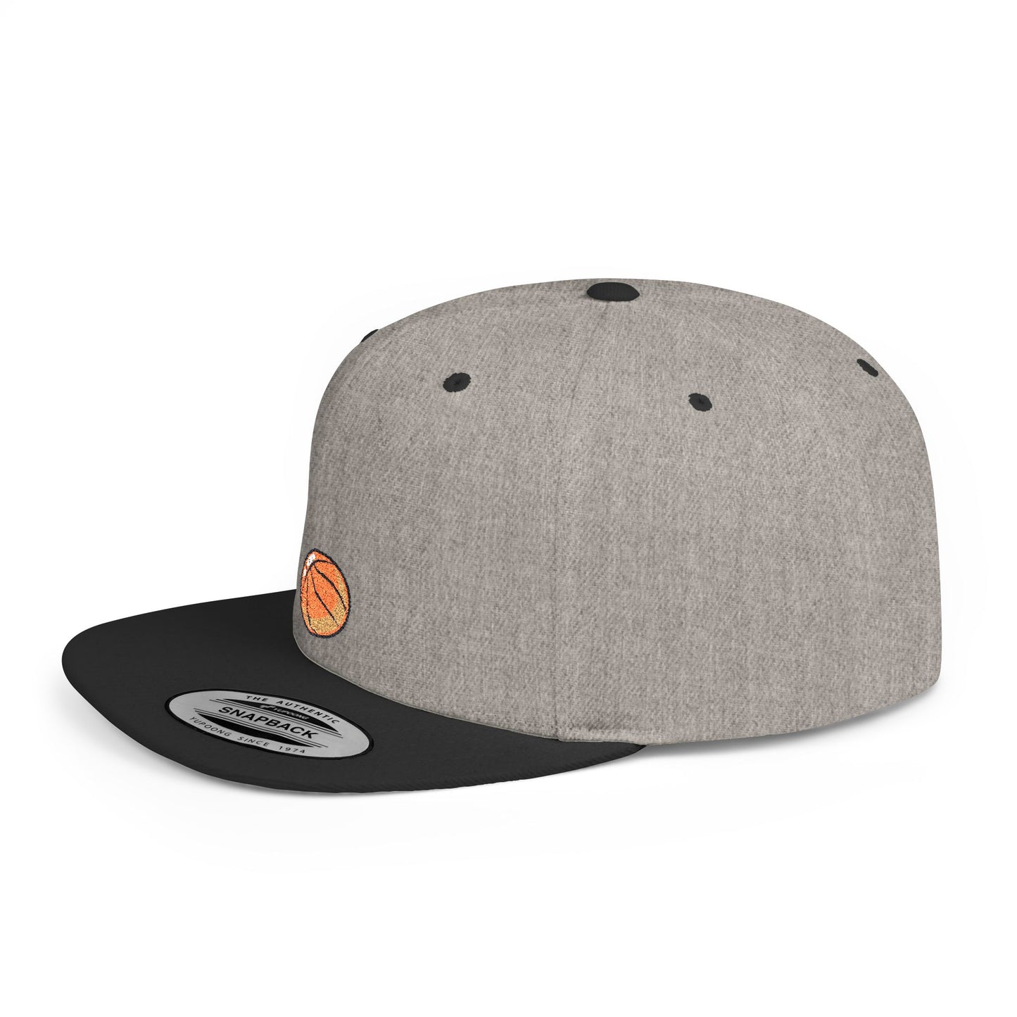 Icons Embroidered Basket Ball Flat Bill Snapback – Lightweight, Custom Fit, Premium Quality
