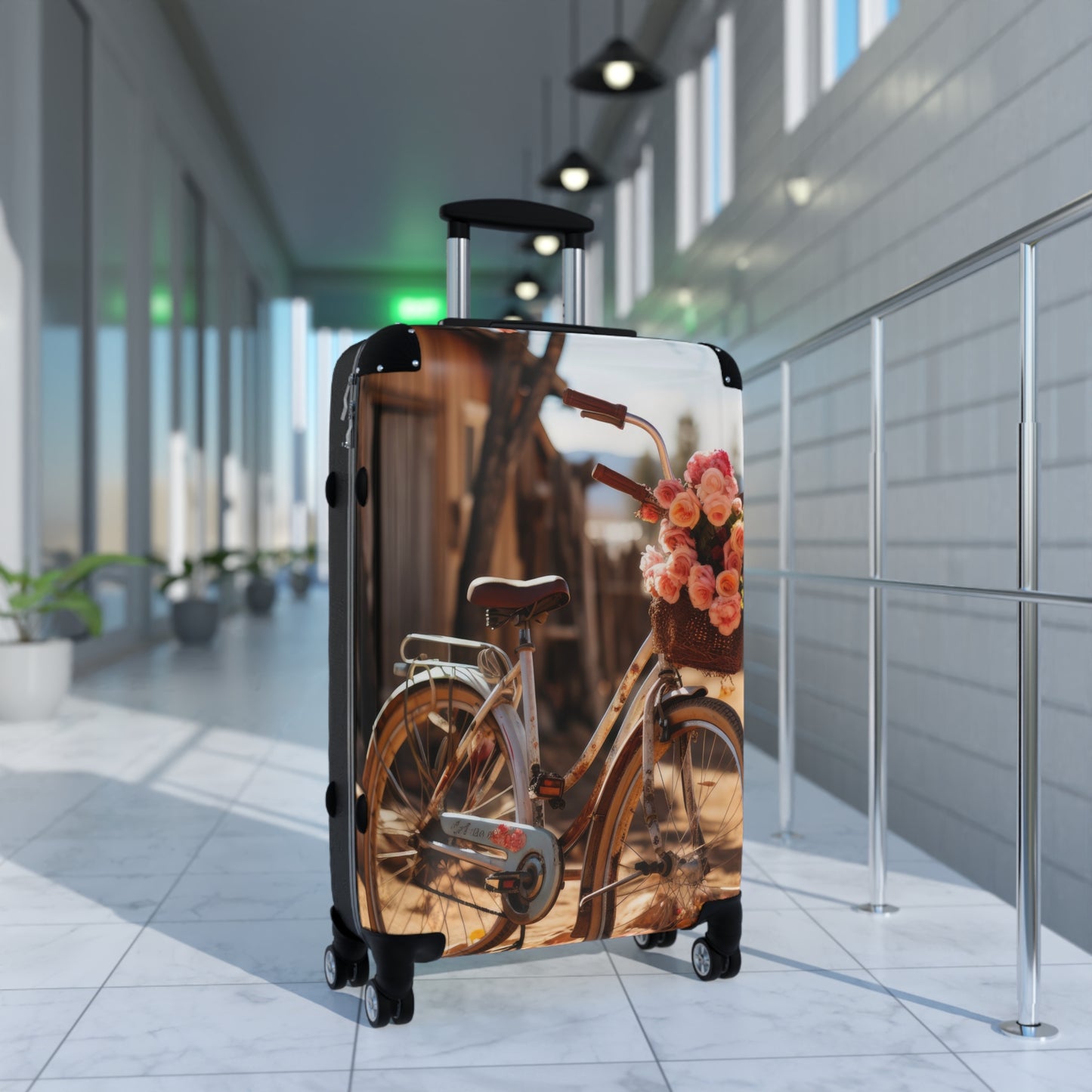 Nature Flowers Floral Bicycle Art Carry-On Suitcase - Stylish Luggage for Travelers