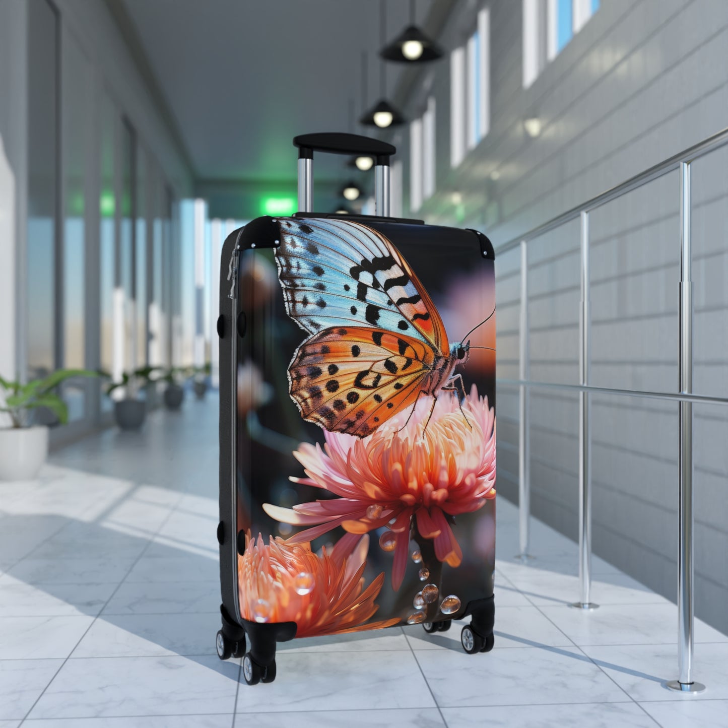 Nature Butterflies Floral On Flowers Art Carry-On Suitcase - Stylish Luggage for Travelers