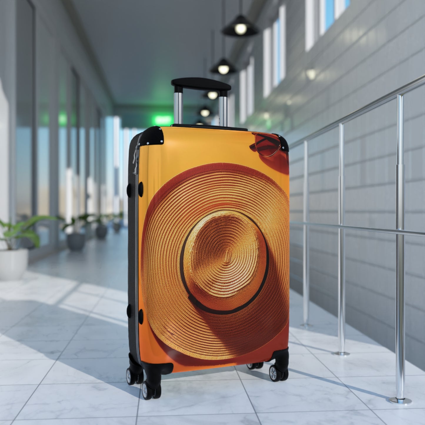 Nature Summer Essentials Straw Hat Carry-On Suitcase - Stylish Luggage for Travelers